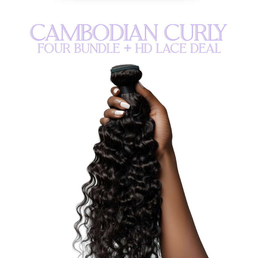 Raw Cambodian Curly (Three Bundle + HD Lace Deal)