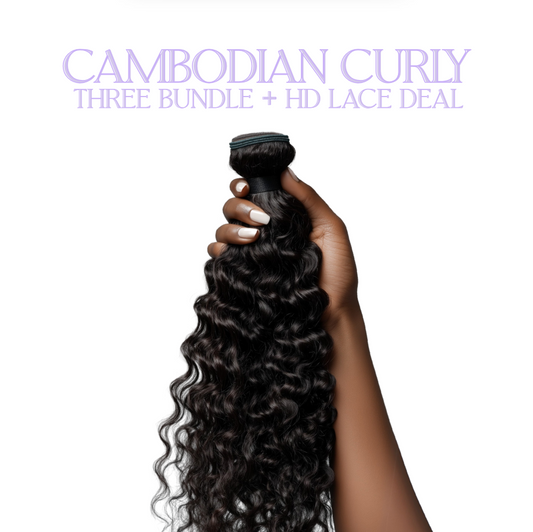 Raw Cambodian Curly (Three Bundle + HD Lace Deal)