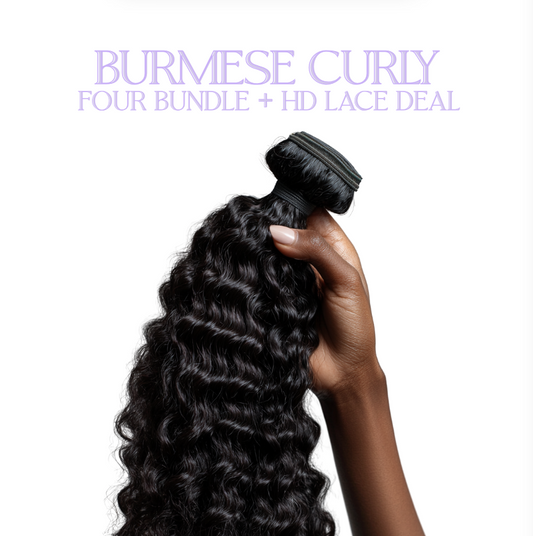 Burmese Curly (Four Bundle + HD Lace Deal)