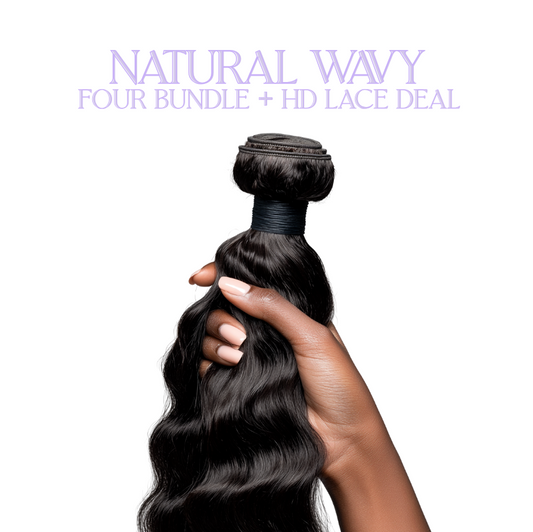 Raw Natural Wavy (Four Bundle + HD Lace Deal)